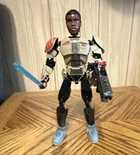 LEGO Buildable full size Action Figure. Beige Armor w/ Blue Lightsaber & Blaster