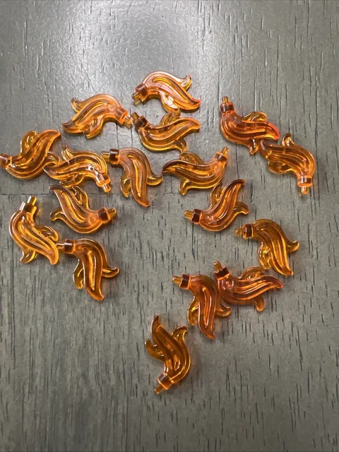 LEGO 64647 Trans-Orange Plume Feather Triple Compact Flame Water Small Pin 17pcs