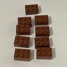 Lego 3002 Reddish Brown Replacement Parts Pieces Lot of 9