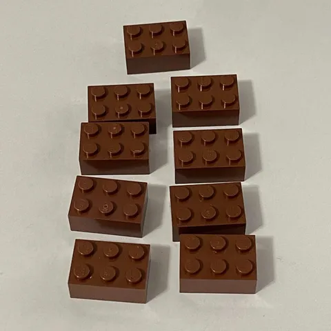 Lego 3002 Reddish Brown Replacement Parts Pieces Lot of 9