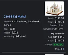 LEGO Architecture Taj Mahal Landmark Series Set 21056 2022pcs Ages 18+ 2021