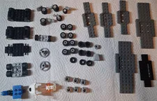 O-1 Lego Lot 60+ Pieces Wheels Chassis More 52037 52036