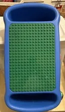 1998 LEGO DUPLO LAP TABLE Portable Desk STORAGE BINS Compartments BLUE & GREEN!