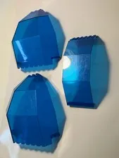 2 Vintage LEGO Part 2409 Panel 10 x 10 x 12 Blue Quarter Dome Unitron Monorail