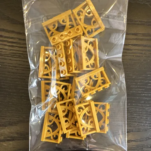 LEGO Pearl Gold Fence Panel 17 Pieces Bulk Lot 1x4x2