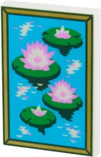 LEGO 26603 Tile 2 x 3 with Lily Pads, Flowers, and Gold Frame Painting Set 77056
