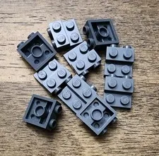 LEGO Dark Bluish Gray Plate, Modified 2 x 2 x 2/3, 2 Studs on Side QTY 10. 99206