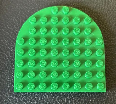 LEGO Rounded End Half Plate Green 8x8 Part 41948