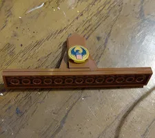 LEGO Brown Plate Assembly w/ Printed Round Tile (Eagle Emblem) Plastic