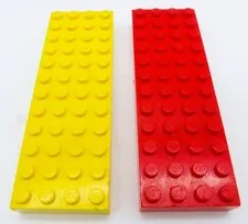 Lot Of 2 Lego Part #4202 Red Yellow 4X12X1 Bricks Blocks