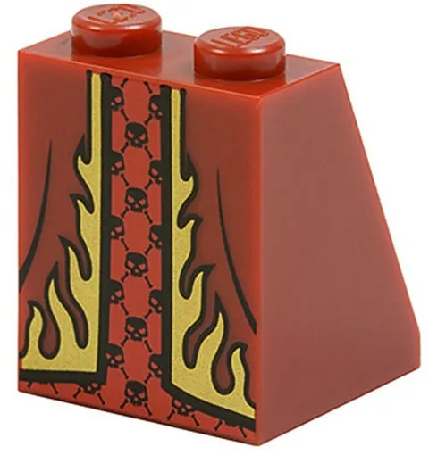 Lego 71008 Part Wizard Minifig ROBE/SKIRT Dark Red Gold Flame Black Skull D529