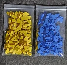 LEGO 2x1 45 Slope Bricks Lot of 100 Part 3040 Pick Blue or Yellow MOC Brand New