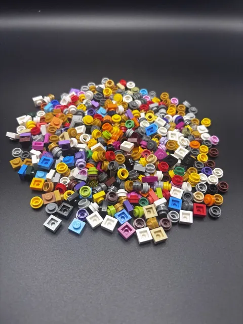 Lot of Lego 1x1 Round and Square Tiles Mixed colors