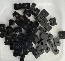 LEGO 50-piece Black Technic, Brick 1 x 2 w Axle Hole FREEE SHIPPING