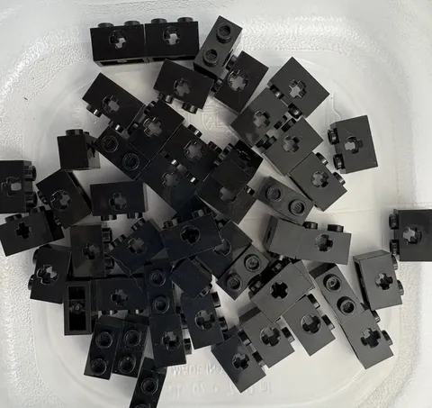 LEGO 50-piece Black Technic, Brick 1 x 2 w Axle Hole FREEE SHIPPING