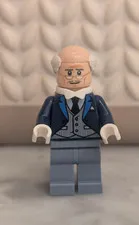 Lego minifigure Alfred Pennyworth (pinstripe vest version) w/ Bow Tie&Hair Piece