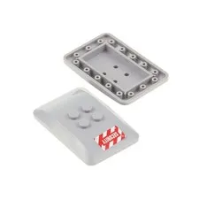 2x LEGO Car Truck 6x4 Security 2/3 Light Gray Red Wedge 2x2 Studs 98281pb004