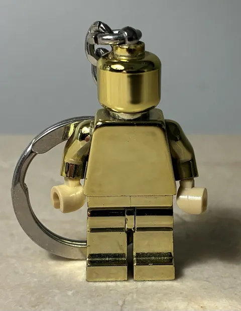 LEGO Chrome Gold Minifigure Key Chain 850807 Display Only