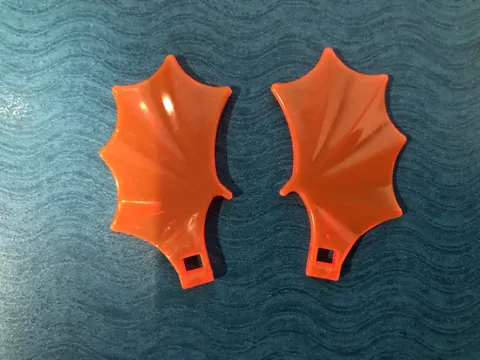 LEGO PART 6133 DRAGON WING PAIR (TRANS-NEON ORANGE)