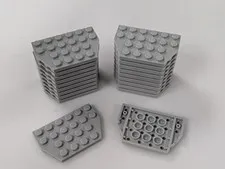 Lego x20 New Light Bluish Gray Wedge, Plate 4 x 6 Cut Corners # 32059