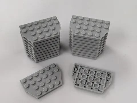 Lego x20 New Light Bluish Gray Wedge, Plate 4 x 6 Cut Corners # 32059