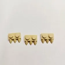 Lego Set Of 3 Crocodile Feet. Used. Great Shape. Cream Color. From Set 70126.