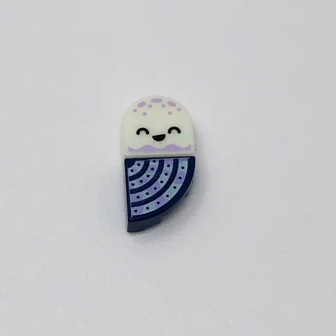 24246 LEGO Tile 1x1 Half Circle Extended Glow White JELLYFISH Face Tentacles (1)