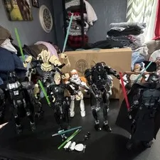 LEGO Star Wars Buildable Action Figure 8pc Lot Darth Vader & General Grievous