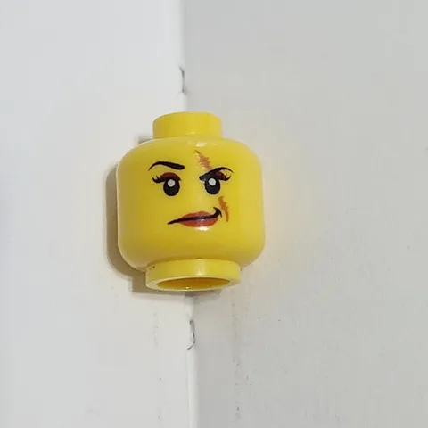 Lego Head Yellow Skin Two Faced Smiling Happy Angry Scar On Eye Minifigure