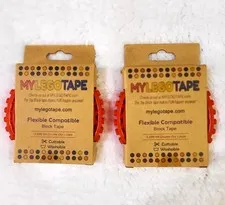 MyLegoTape - Lego Compatible Building Block Tape 2 Boxes, 3.25ft ea. Red   NEW!