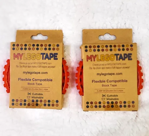 MyLegoTape - Lego Compatible Building Block Tape 2 Boxes, 3.25ft ea. Red   NEW!