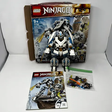 LEGO Ninjago Legacy 71738 Zane's Titan Mech Battle Set Box & Manual 99% Complete