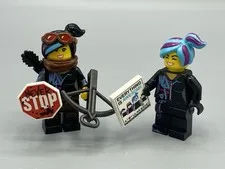 Two LEGO Lucy Wyldstyle Minifigures Blue Hair 70847 & Apocalyptic 70827