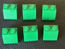 LEGO Parts 3039 Lot 6 Pieces Slope 45 2x2 Green