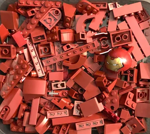 Lego 150 piece Burgundy Lego lot full of bricks, blocks Variety of Sizes Legos