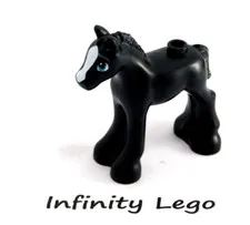 LEGO Black Foal with Blue Eyes & White Stripe Pony  Animal (11241 66501) - x1