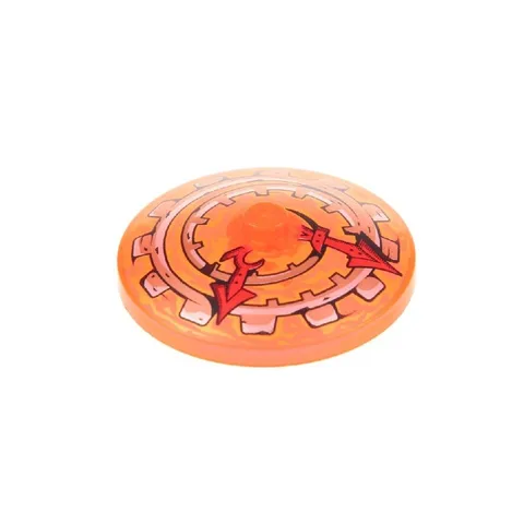 1x LEGO Sat Radar Dish 4x4 Transparent Neon Orange Clock Copper Gold 3960pb038