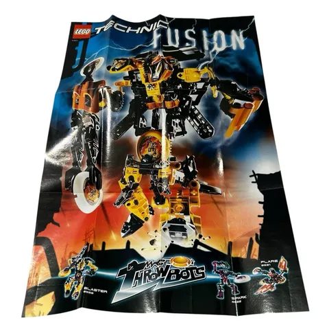 Vintage 1999 LEGO Technic Super ThrowBots Poster - Two Sided - 12”x16” Approx.