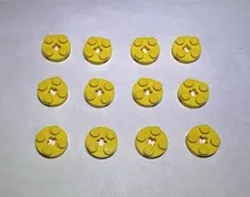 Lego Lot Of 12 Bright Yellow 2x2 Round Plate Plates New City Part