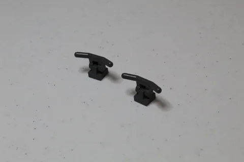LEGO Parts: Handlebars (#30031) w/ Clip Base (#2555) - Dark Bluish Gray - 2 Sets