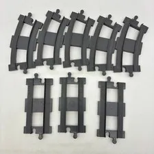 LEGO DUPLO Thomas Train Track Lot 8pc Dark Gray 5 Curved 3 Straight Pieces