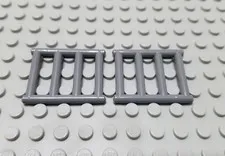LEGO Lot of 2 Dark Bluish Gray Jail Window Bar Pieces
