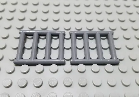 LEGO Lot of 2 Dark Bluish Gray Jail Window Bar Pieces