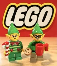 Lego Holiday Papa Elf & Son Minifigures With Accessories 