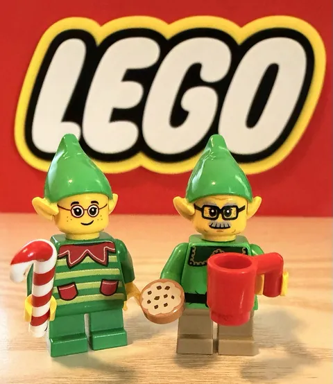 Lego Holiday Papa Elf & Son Minifigures With Accessories 