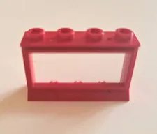 LEGO 1 Window 1X4X2 With Glass (MPN 4536BC01) Red