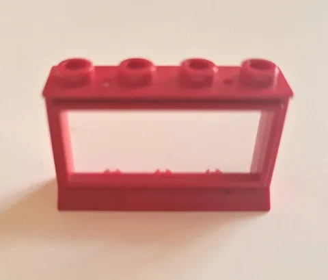 LEGO 1 Window 1X4X2 With Glass (MPN 4536BC01) Red