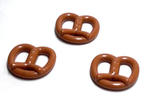 Lego - Minifigure Utensil - Lot of 3 - Brown, Pretzel