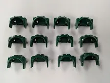 LEGO Parts (x12) - Dark Green Vehicle, Mudguard 4 x 2 1/2 x 2 1/3 - No 18974