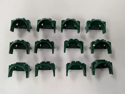 LEGO Parts (x12) - Dark Green Vehicle, Mudguard 4 x 2 1/2 x 2 1/3 - No 18974